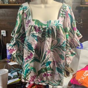 Terra and sky tropical top